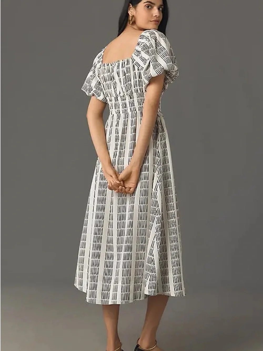 Anthropologie Maeve Puff-Sleeve Midi Dress - Picture 2 of 4
